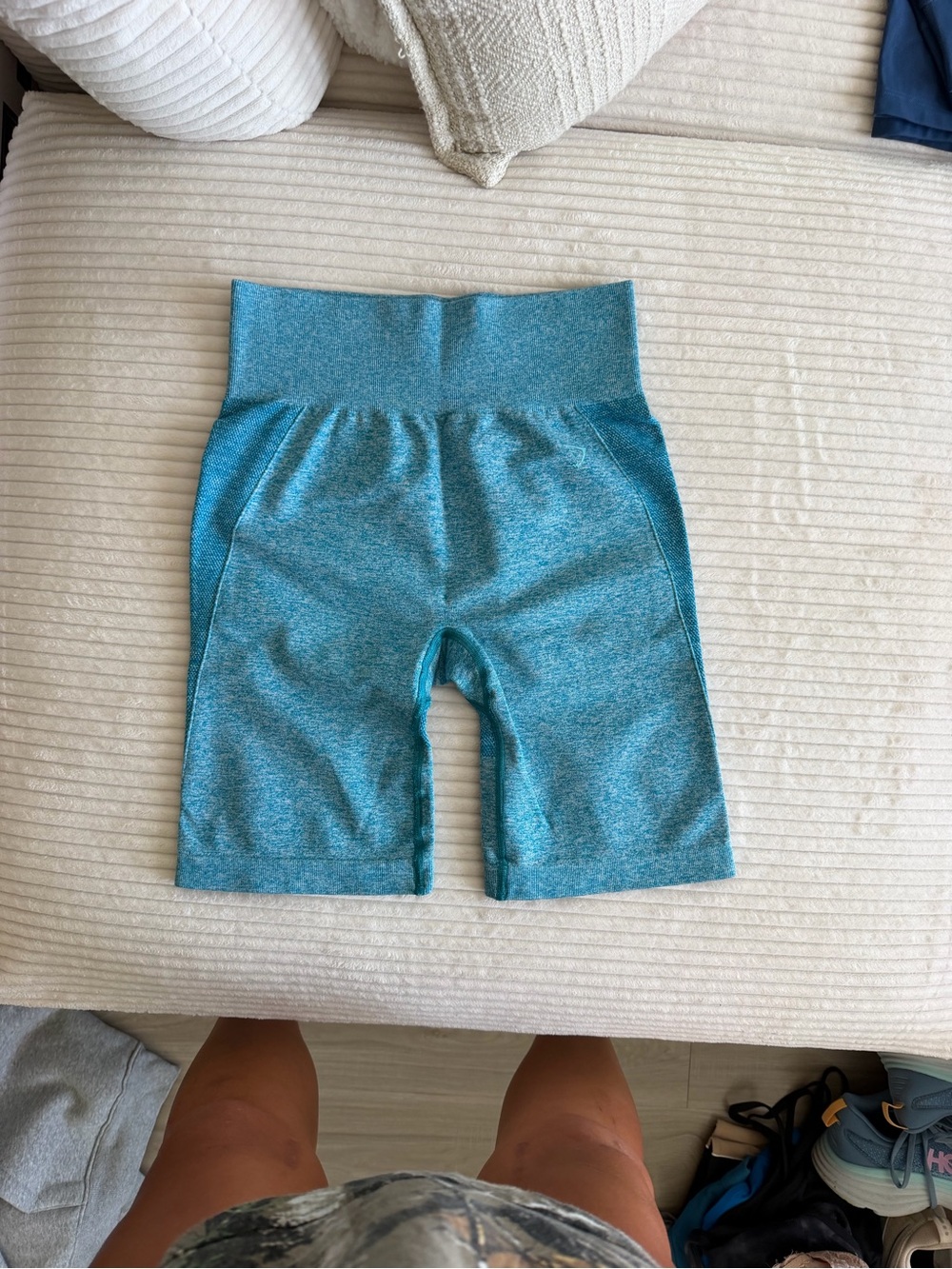 Gymshark Teal Blue High-Waisted Bike Shorts